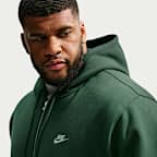Sudadera con gorro de tejido Fleece y cierre completo para hombre Nike Club