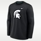 Playera de manga larga universitaria Nike Therma-FIT para hombre Michigan State Sideline Coaches