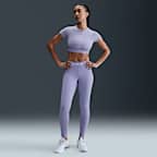 Nike Pro Women's Dri-FIT Short-Sleeve Cropped Graphic Top