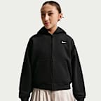 Nike Sportswear Studio Fleece oversized hoodie met rits over de hele lengte voor meisjes