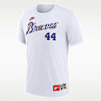 Hank Aaron Atlanta Braves Cooperstown Men's Nike MLB T-Shirt