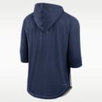 Milwaukee Brewers Authentic Collection Flux Men's Nike Dri-FIT MLB 3/4-Sleeve Hooded T-Shirt