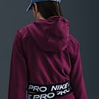 Sudadera con gorro Dri-FIT de cierre completo para niña talla grande Nike Pro Fleece