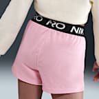 Shorts Dri-FIT para niña talla grande Nike Pro Fleece