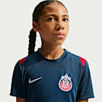 Playera de futbol de manga corta Nike de tejido Knit Dri-FIT para niños talla grande C.D. Guadalajara Academy Pro