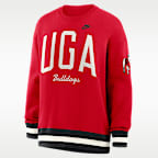 Sudadera de cuello redondo sin cierre universitaria Nike para mujer Georgia Legacy