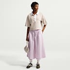 Pants tipo culotte de popelina de tiro medio oversized para mujer Nike Sportswear