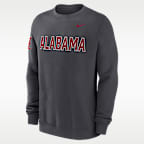 Sudadera de cuello redondo sin cierre universitaria Nike para hombre Alabama Sideline Club