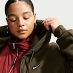 Sudadera con gorro oversized de cierre completo para mujer Nike Studio Fleece Medium Weight