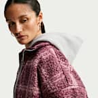Nike Sportswear Women's Oversized Plaid High-Pile Fleece Jacket