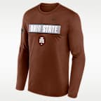 Playera de manga larga universitaria Nike Dri-FIT para hombre Ohio State Courtside