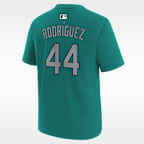 Playera Nike de la MLB para niños talla grande Julio Rodríguez Seattle Mariners