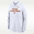 Playera de manga larga universitaria Nike Dri-FIT con gorro para hombre Texas Sideline