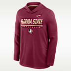Playera de manga larga universitaria Nike Dri-FIT con gorro para hombre Florida State Sideline