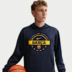 MAGLIA A MANICA LUNGA CON CAPPUCCIO FC Barcelona 24 M PRACTICE FLEECE HD