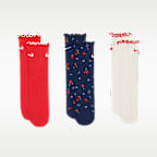 나이키 체리 주니어 레터스 마이크로 크루 삭스(3켤레)