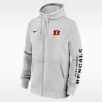 Sudadera con gorro de cierre completo Nike de la NFL para hombre Cincinnati Bengals Club