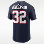 TreVeyon Henderson New England Patriots Men's Nike NFL T-Shirt