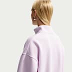 Nike Studio Fleece Medium Weight Women's Oversized 1/4-Zip Cropped Top