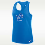 Camiseta de tirantes Nike Dri-FIT de la NFL con espalda deportiva para mujer Detroit Lions Hurry Up