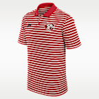 Cincinnati Reds Cooperstown Striped Victory Men's Nike Dri-FIT MLB Polo