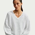 Suéter tejido holgado con cuello en V para mujer Nike Sportswear Chill Knit