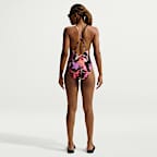Traje de baño de una pieza con cuello en forma de U para mujer Nike Swim