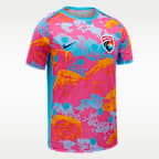 Playera de manga corta Nike de la NWSL para antes del partido para hombre San Diego Wave FC