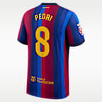 Pedri FC Barcelona Match Home Men's Nike Aero-FIT Soccer Jersey