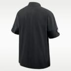 Detroit Lions Sideline Coach Men's Nike NFL 1/2-Zip Short-Sleeve Hooded Jacket