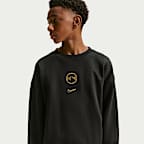 Kylian Mbappé Club Fleece Older Kids' Nike Football Oversized Crew Neck