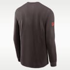 Playera de manga larga Nike Dri-FIT de la NFL para hombre Cleveland Browns Sideline Team Issue