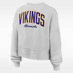 Sudadera de cuello redondo sin cierre Nike de la NFL oversized para mujer Minnesota Vikings Primetime Phoenix