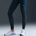 Nike Pro Women's Mid-Rise Full-Length Mesh-Paneled Leggings