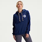 Sudadera con gorro sin cierre Nike Dri-FIT de la NFL para mujer Tennessee Titans Rivalries Collection Sideline