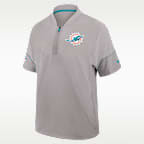 Miami Dolphins Sideline Coach Men's Nike NFL 1/2-Zip Short-Sleeve Hooded Jacket