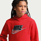 Sudadera con gorro de tejido Fleece para niños talla grande Nike Sportswear Club