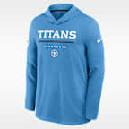 Playera con gorro de manga larga Nike Dri-FIT de la NFL Nike para hombre Tennessee Titans Sideline