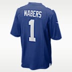 Jersey Nike de la NFL Game para hombre Malik Nabers New York Giants