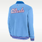 Atlanta Braves Authentic Collection City Connect Men's Nike MLB Full-Zip Bomber Jacket