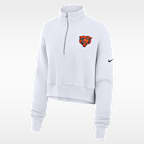 Chicago Bears Primetime Phoenix Women's Nike NFL Oversized Cropped 1/4-Zip Crew