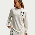 Jersey de futbol de manga larga Dri-FIT oversized para mujer Nike Victory Collection