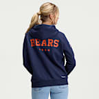 Sudadera con gorro sin cierre Nike Dri-FIT de la NFL para mujer Chicago Bears Rivalries Collection Sideline