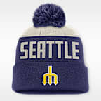 Seattle Mariners Cooperstown Peak Men's Nike MLB Cuffed Pom Beanie