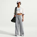 Nike Studio Fleece Medium Weight Women's Loose Pleated Press-Stud Trousers