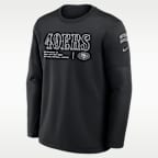 Sudadera de cuello redondo sin cierre Nike de la NFL para hombre San Francisco 49ers Salute to Service Sideline Coaches