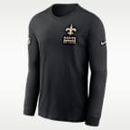 New Orleans Saints Sideline Team Issue Men's Nike Dri-FIT NFL Long-Sleeve T-Shirt