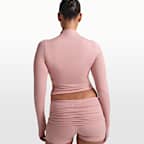 Playera de manga larga con cuello alto de medio cierre para mujer NikeSKIMS Matte