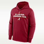 Sudadera con gorro sin cierre universitaria Nike Therma para hombre Alabama Team Stacked