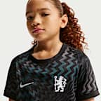 Replika brankářského fotbalového dresu Nike Dri-FIT Chelsea FC Stadium 2026/27 s krátkým rukávem pro větší děti